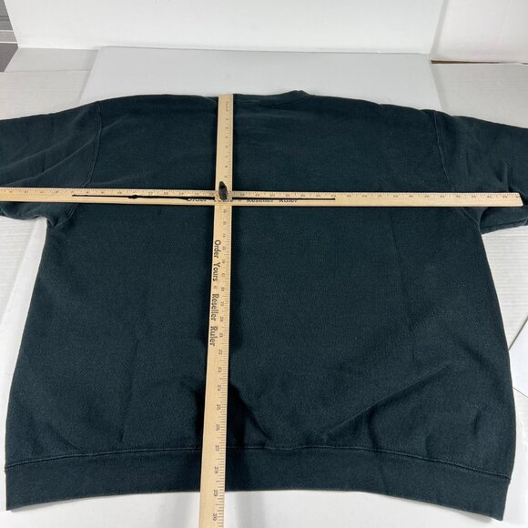 VTG 90s NIKE Sweatshirt Extra Extra Large Black Faded Embroidered Crewneck USA - Picture 11 of 14